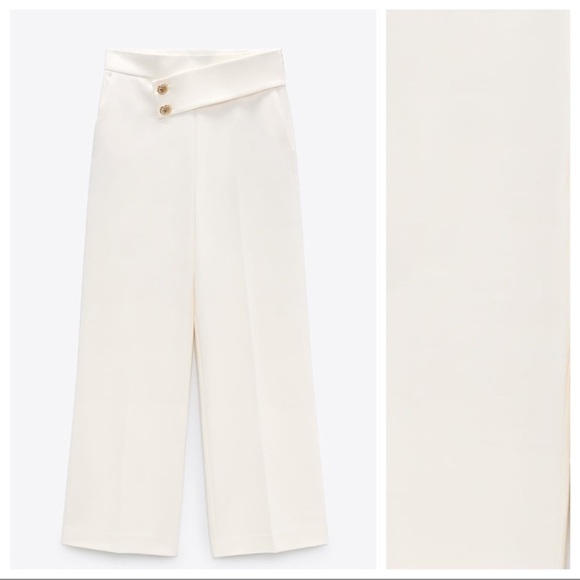 🦋 Bloggers’ Favorite 🦋 Zara Ecru Buttoned Pants Size L - Picture 8 of 16